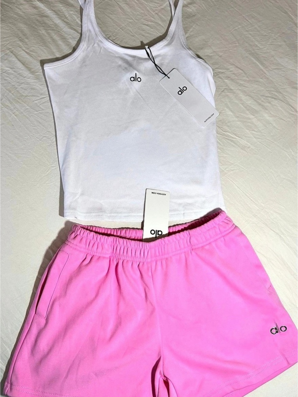 Alo Pink & White Athletic Set NWT